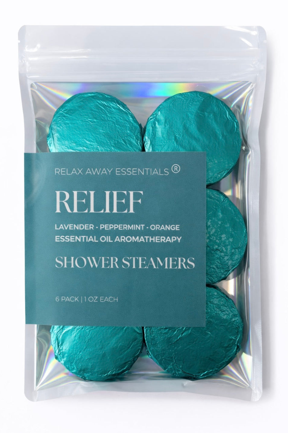 Relief Shower Steamers 6 Pack - Peppermint, Sweet Orange, Lavender Essential Oils - Aromatherapy