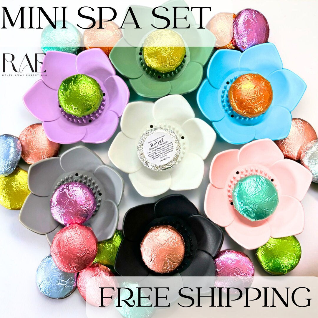 Mini Spa Set | Pick 1 Shower Steamer + 1 Tray | Graduation Gift | Shower Tray | Aromatherapy | Spa Gift | Party Favors | Handmade Gift
