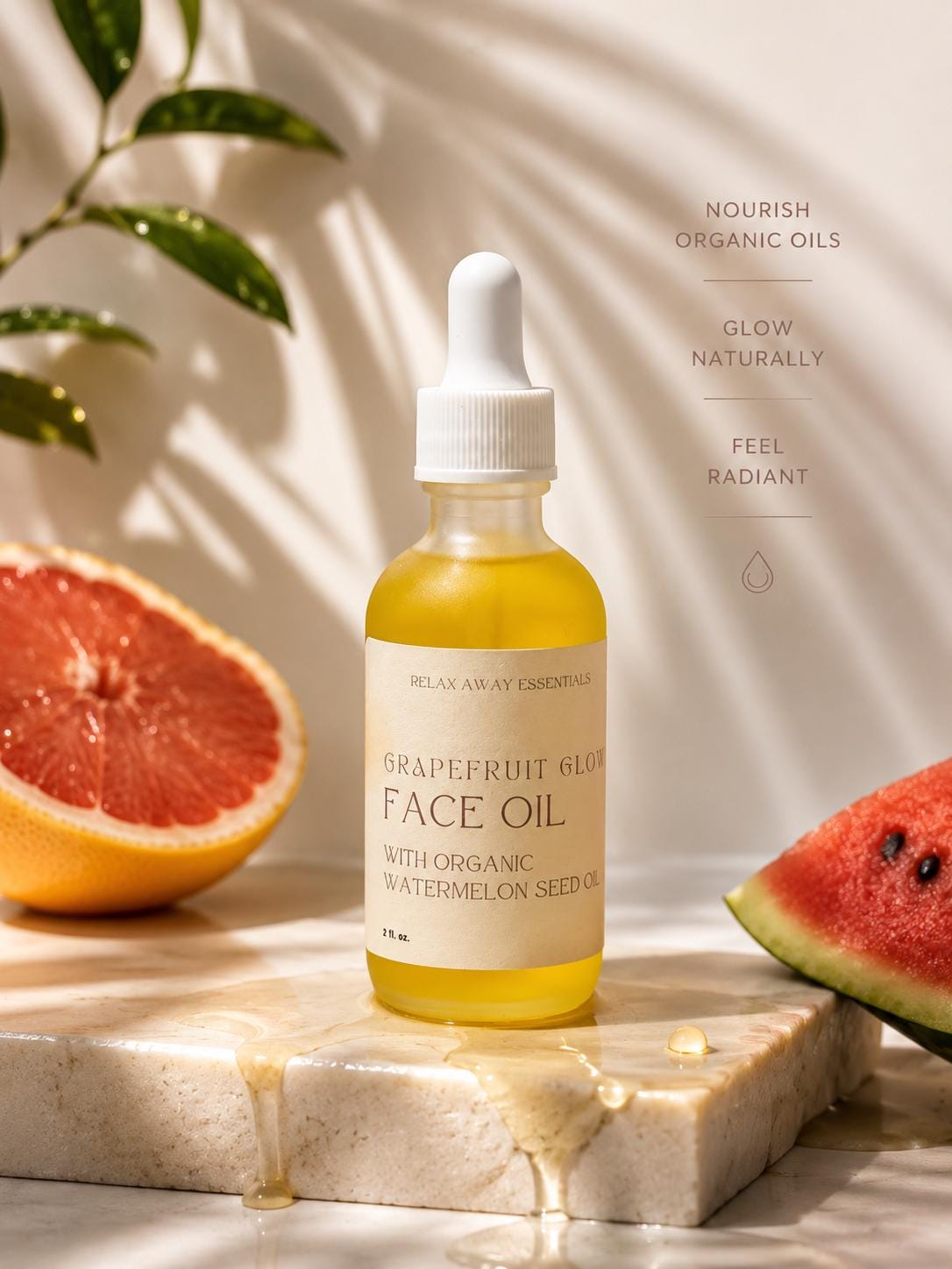 Grapefruit Glow Face Oil | Watermelon Seed Oil | Natural Oils | Essential Oils | Jojoba Oil | Skin Brightener | Lightweight Skin Care