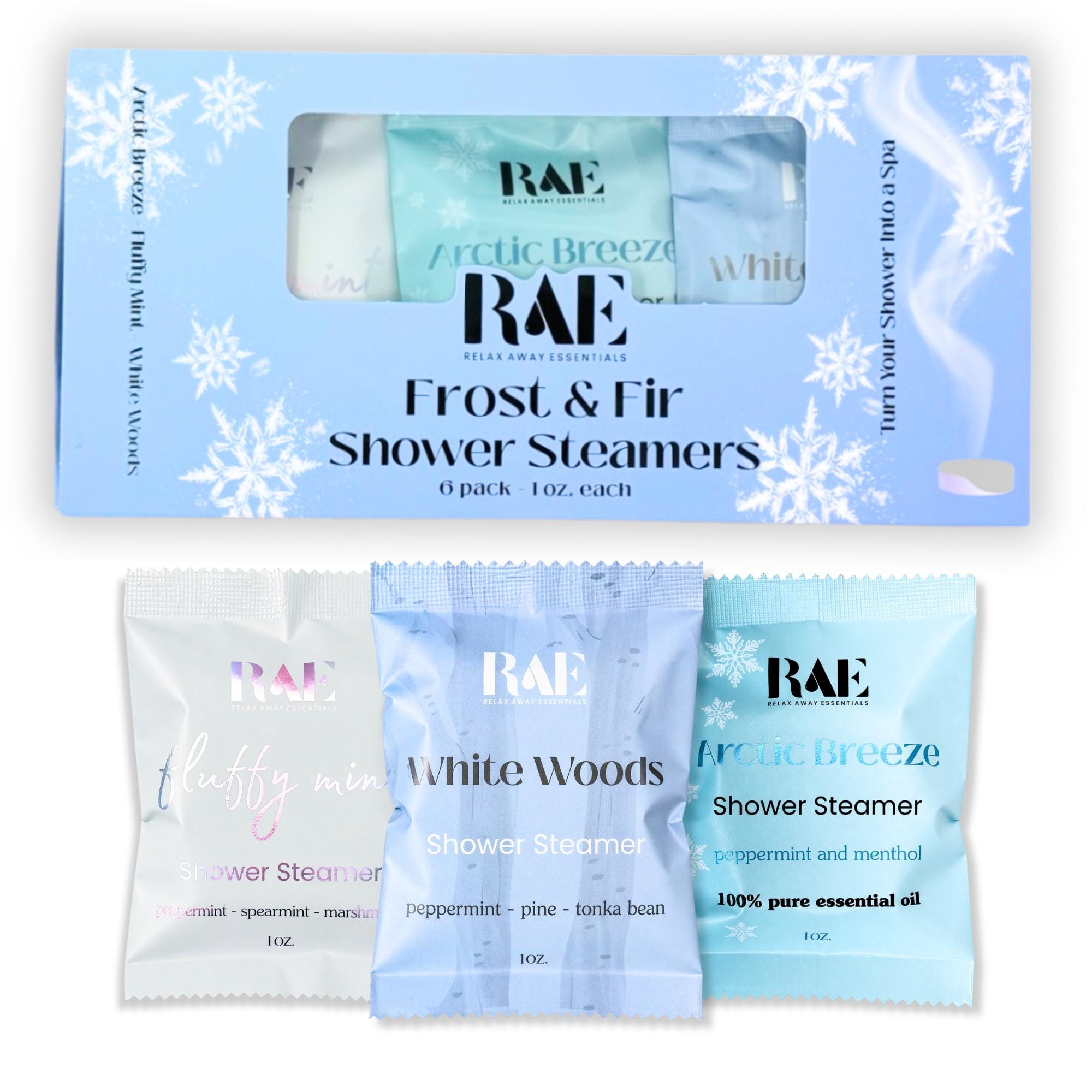 Holiday Magic Shower Steamers | 6 Pack | Spa Gift | Stocking Stuffer | Gift | Christmas | Essential Oils