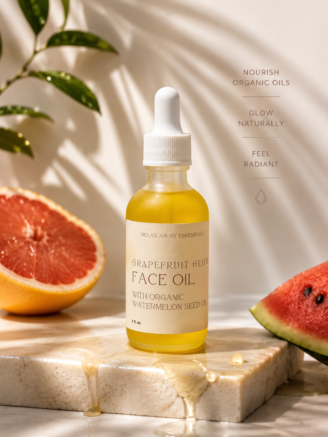 Grapefruit Glow Face Oil - Lightweight Facial Oil - 100% Natural with Essential Oils