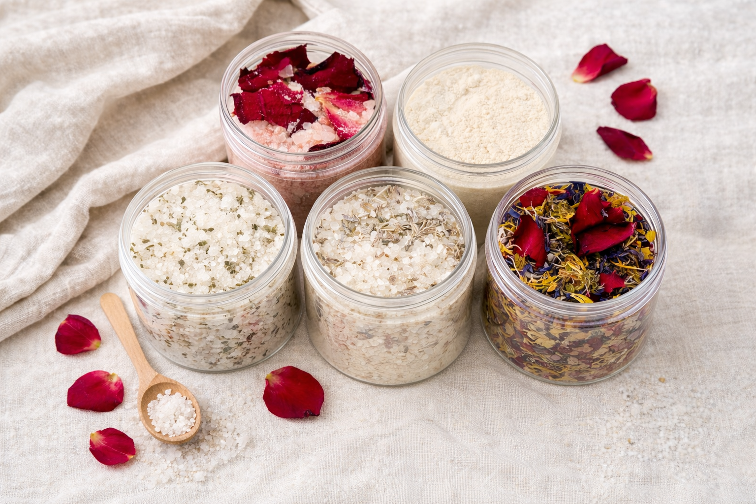 Bath Salt Soak - Natural Ingredients - Floral Botanicals - Clay - Coconut Milk