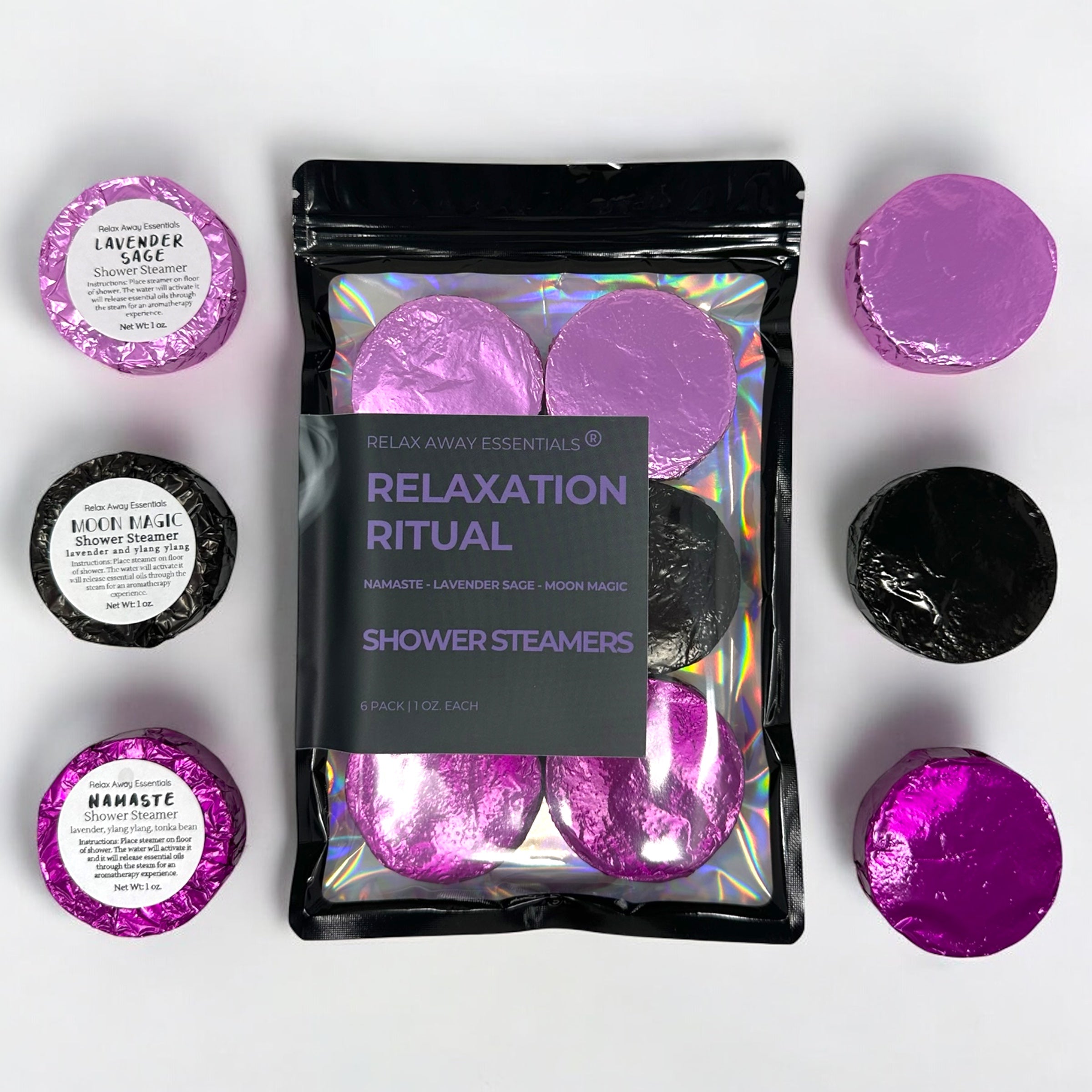 Relaxation Ritual Shower Steamers 6 Pack | Lavender Variety Pack