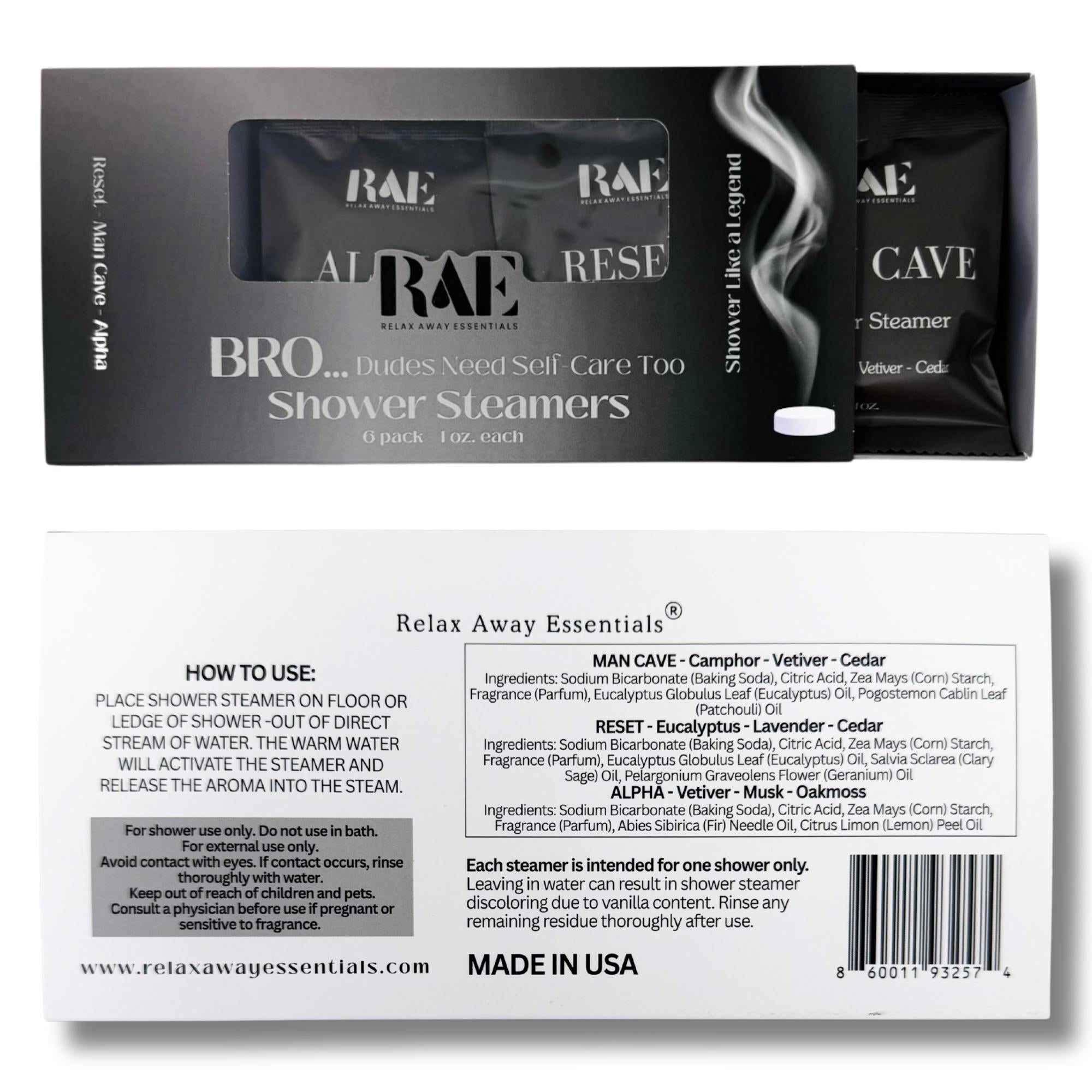 Bro Shower Steamers | 6 pack | Aromatherapy | Gift for him | Father's Day Gift | Dad Gift | husband gift | spa | Handmade gift