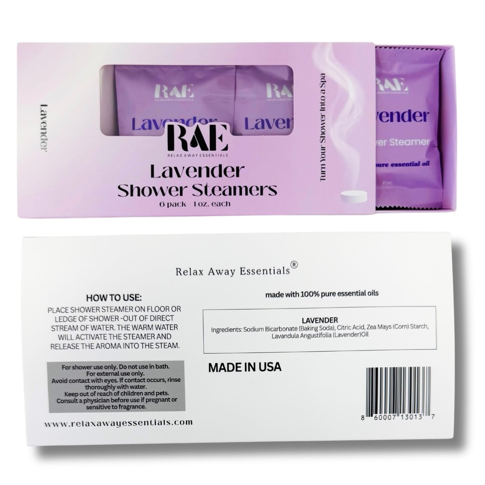 6 Pack | Relax | Shower Steamers | Aromatherapy | Lavender Essential Oil | Sleepy | Spa Gift | Handmade gift | Natural | Vegan