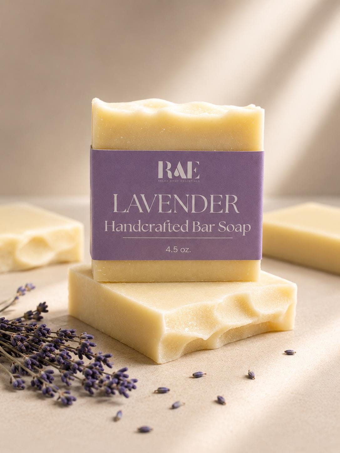 Triple Butter Bar Soap | Natural Cold Process | Essential Oils and Natural Colors | Handcrafted (4.5 oz)
