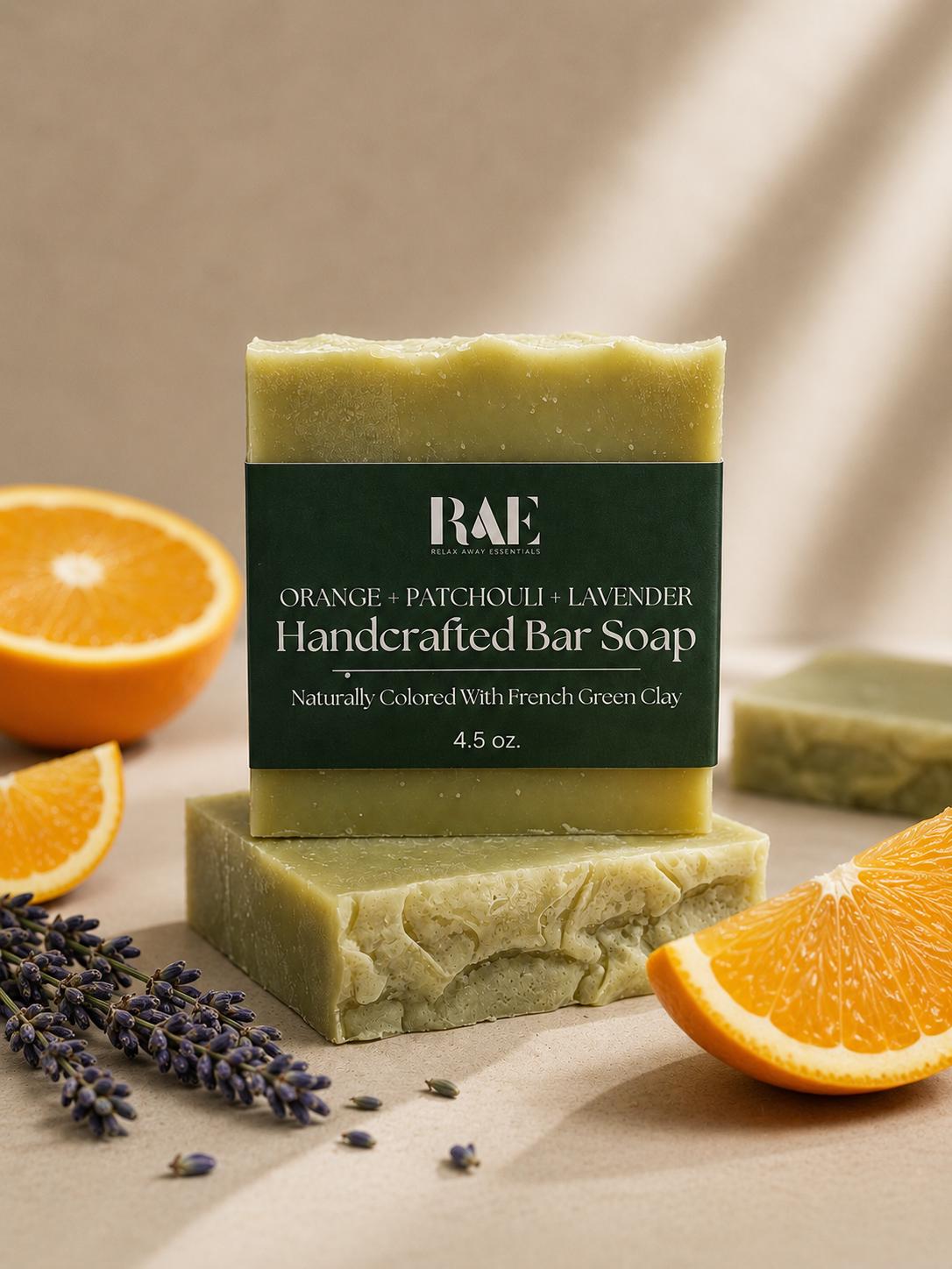 Triple Butter Bar Soap | Natural Cold Process | Essential Oils and Natural Colors | Handcrafted (4.5 oz)