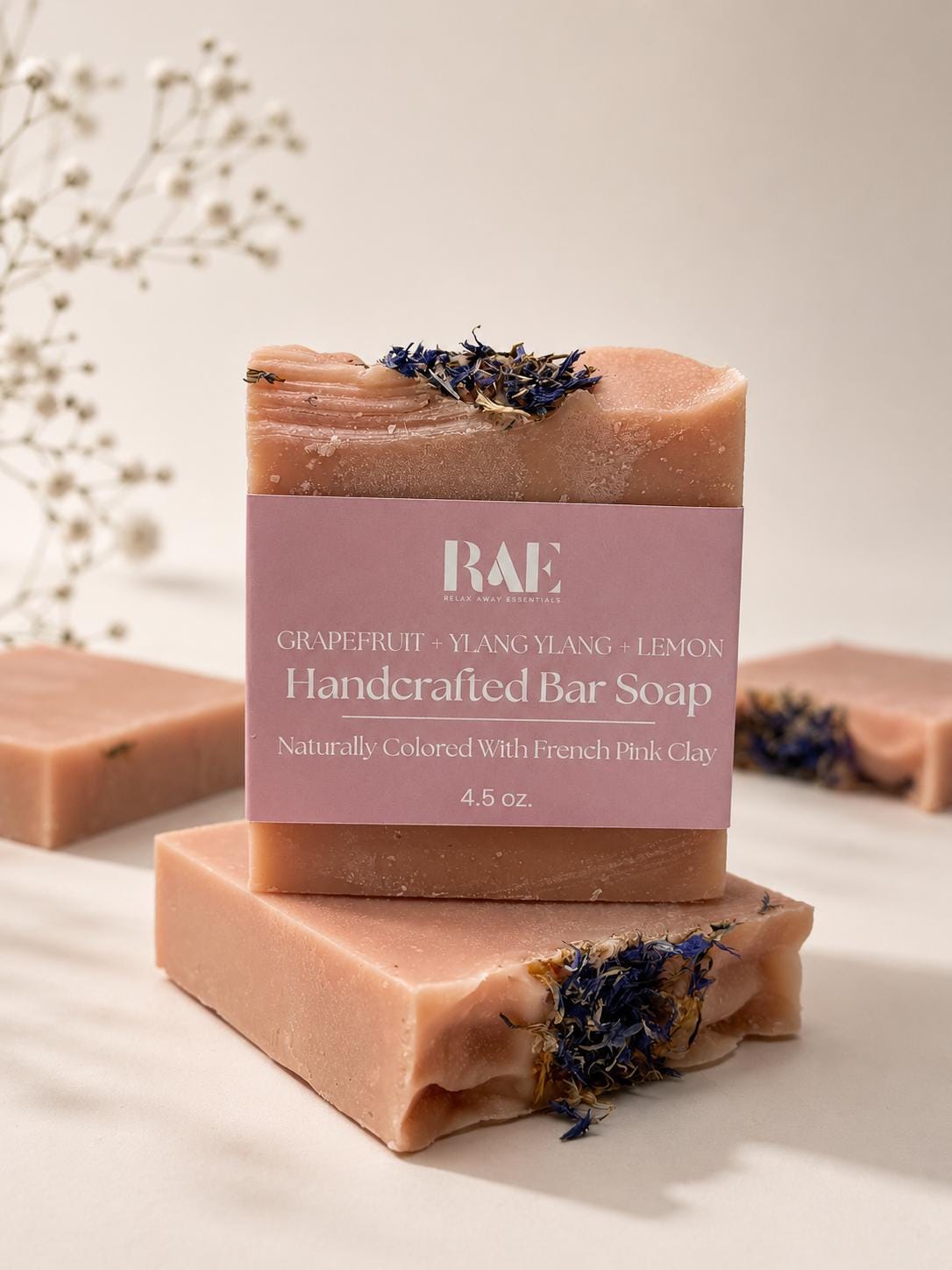 Triple Butter Bar Soap | Natural Cold Process | Essential Oils and Natural Colors | Handcrafted (4.5 oz)