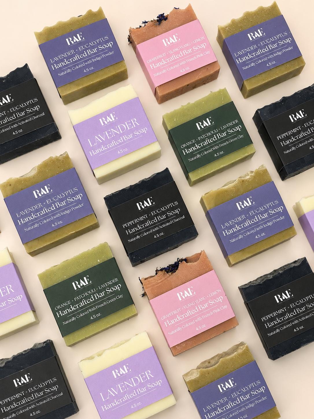 Triple Butter Bar Soap | Natural Cold Process | Essential Oils and Natural Colors | Handcrafted (4.5 oz)