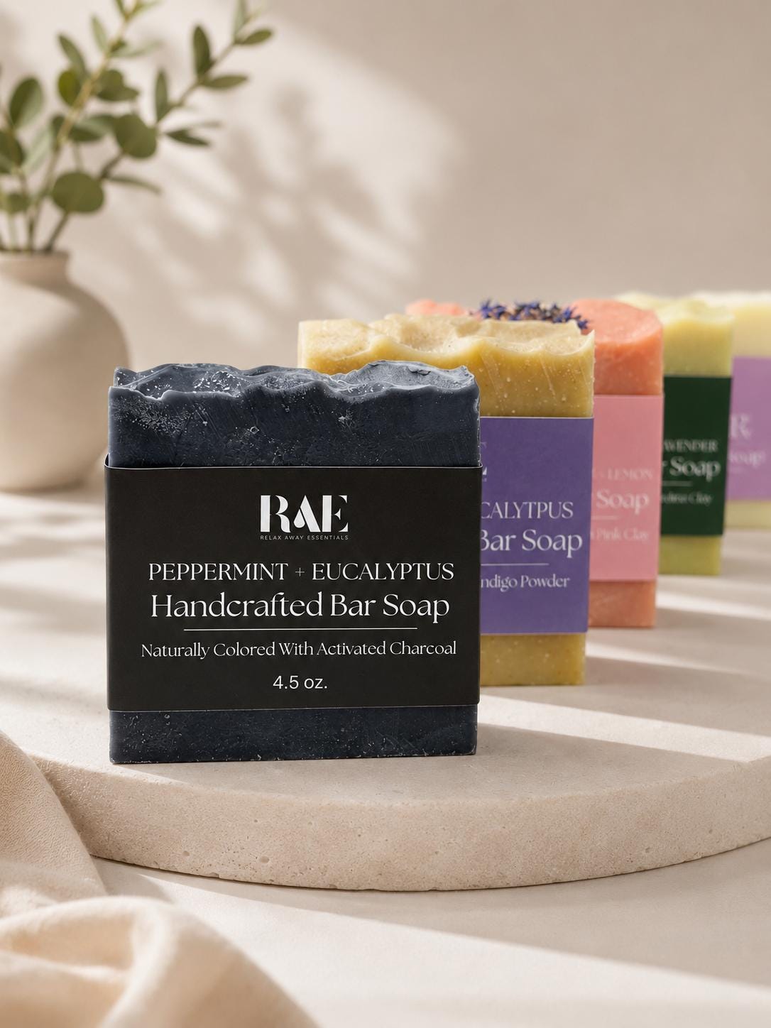 Triple Butter Bar Soap | Natural Cold Process | Essential Oils and Natural Colors | Handcrafted (4.5 oz)