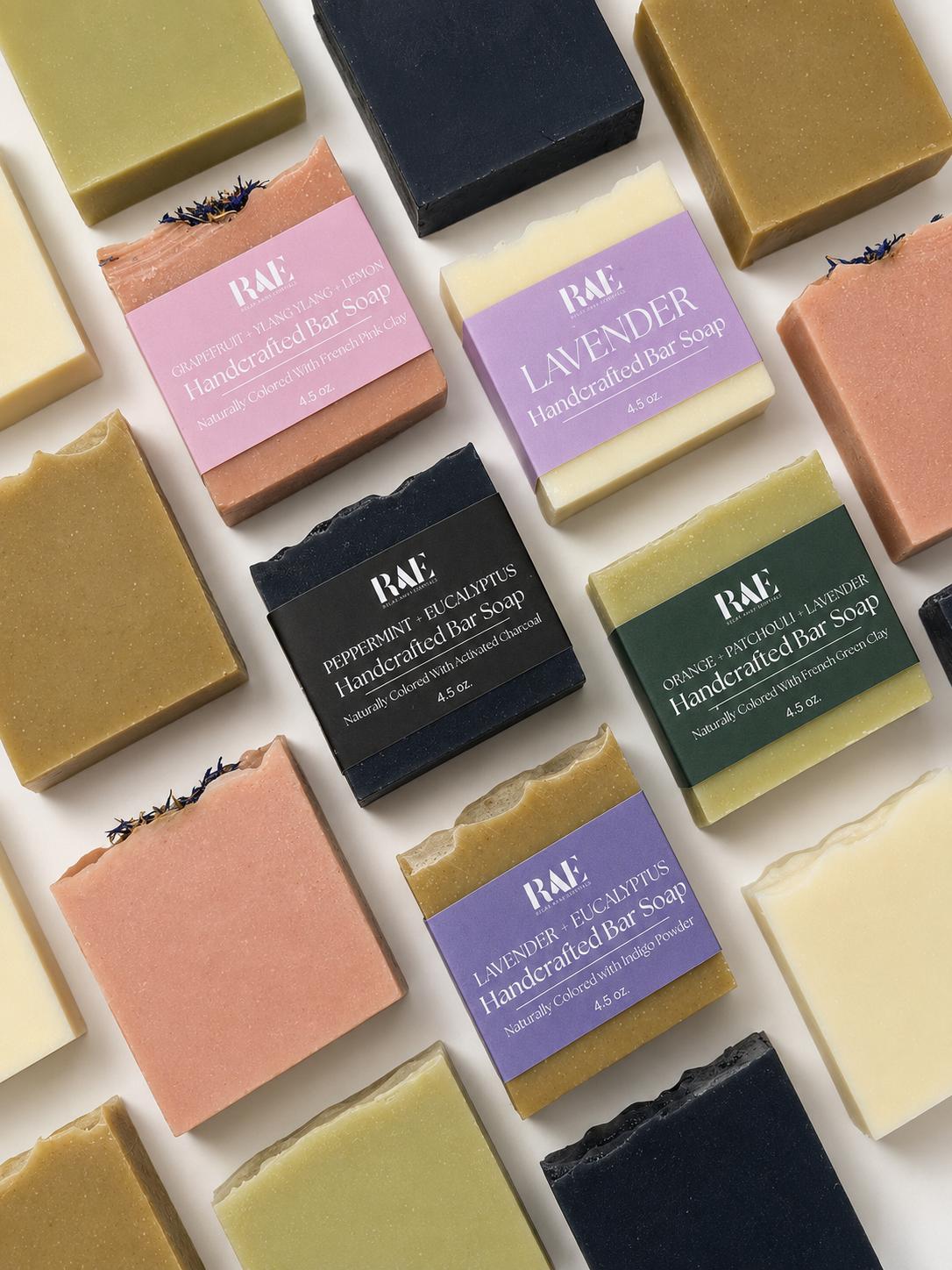 Triple Butter Bar Soap | Natural Cold Process | Essential Oils and Natural Colors | Handcrafted (4.5 oz)