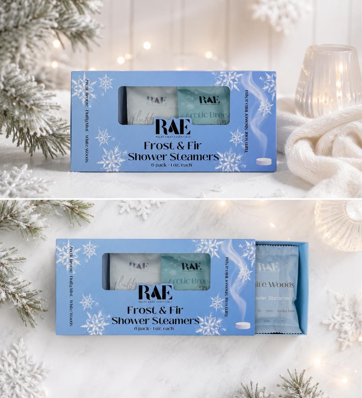 Holiday Magic Shower Steamers | 6 Pack | Spa Gift | Stocking Stuffer | Gift | Christmas | Essential Oils