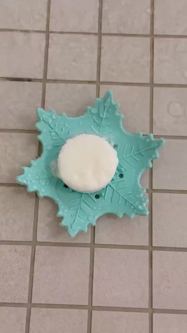 Snowflake Silicone Shower Steamer Tray – Soap Dish, Christmas Gift, Stocking Stuffer