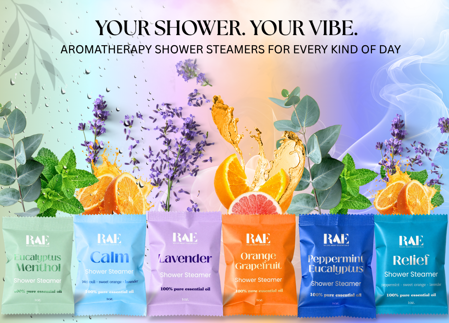 18 Shower Steamers - Wellness Bundle Pack - Aromatherapy - Pure Essential Oils - Spa - Shower Tablets Bulk