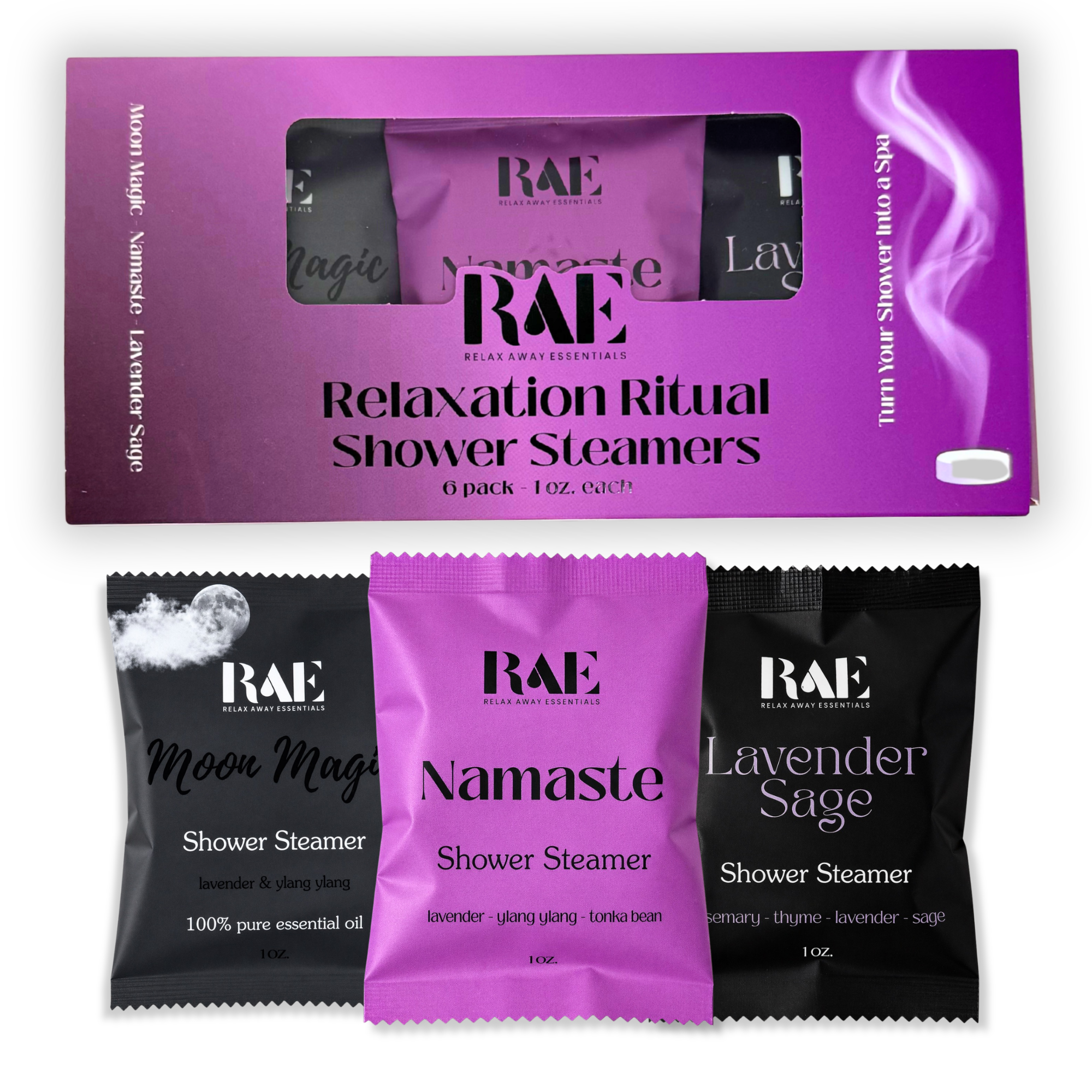 18 Shower Steamers - Relax & Unwind Bundle Pack - Shower Tablets Bulk - Lavender - Spa