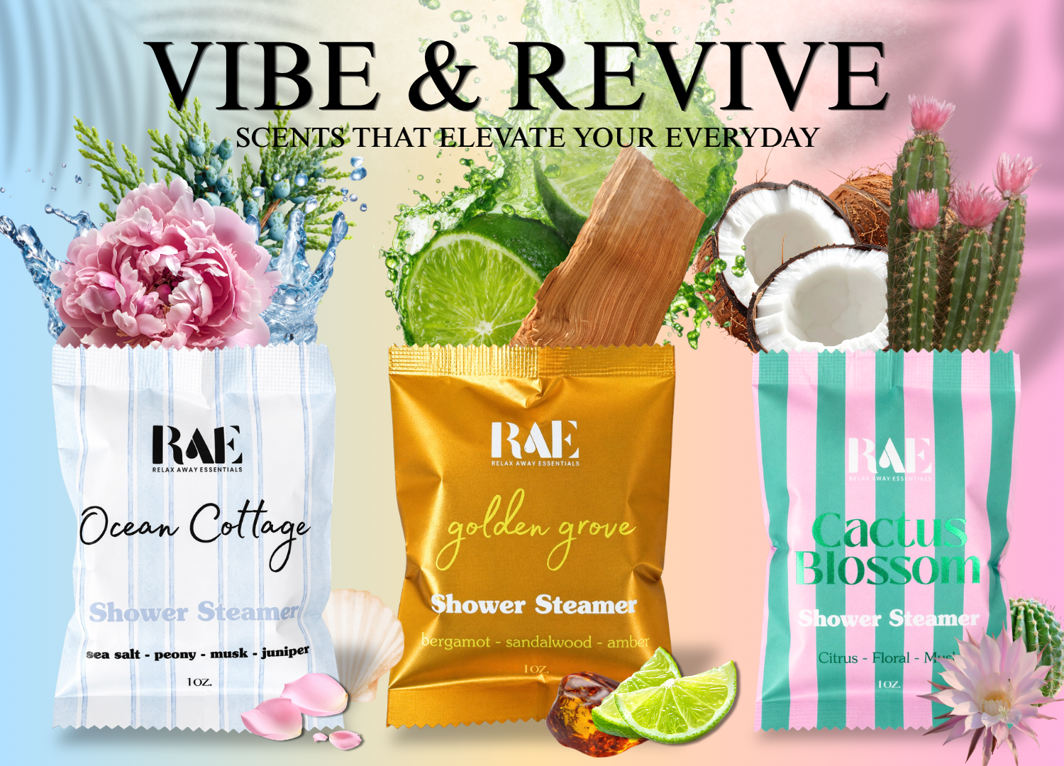 18 Shower Steamers - Summer Bundle Pack - Spa Set - Shower Tablets Bulk - Aromatherapy