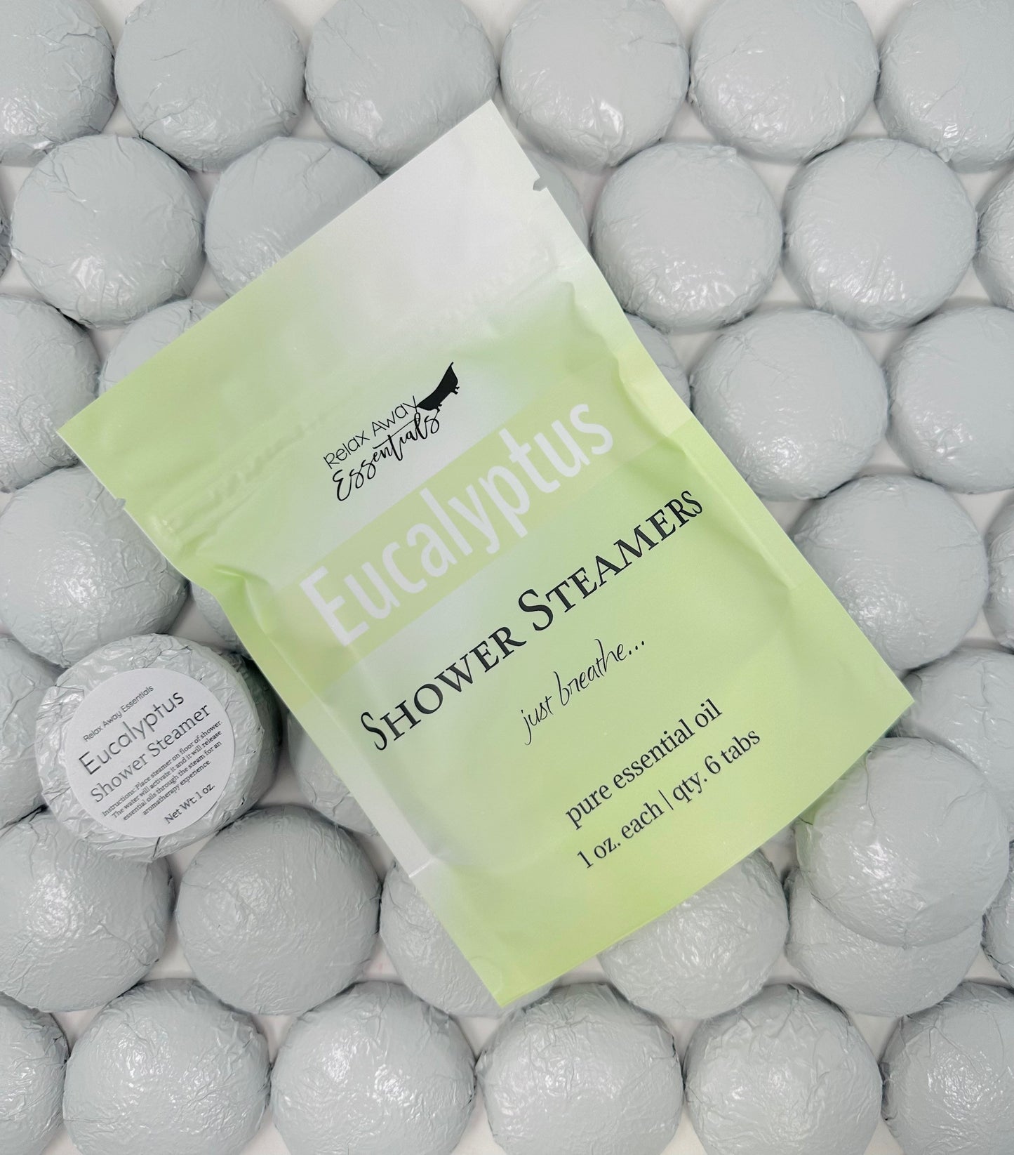 Eucalyptus Shower Steamers | 6 Pack | Individually Wrapped | Spa | Sinus Congestion | Relief| Essential Oils | Aromatherapy | handmade gift