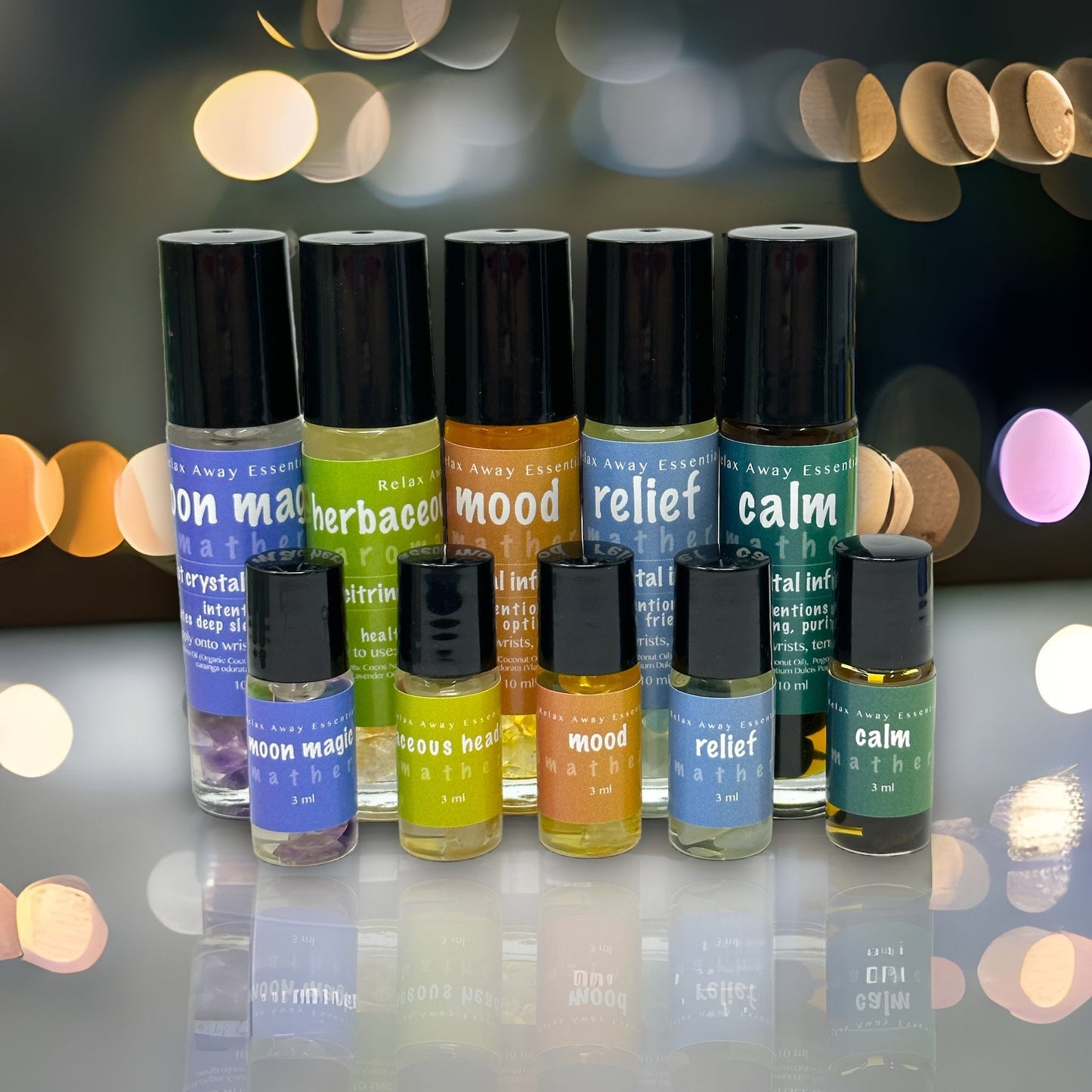 Aromatherapy Crystal Infused Roll On Oil | Essential Oils