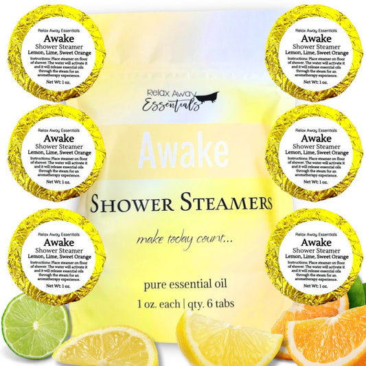 Awake Shower Steamers | Citrus | Aromatherapy | Lemon, Lime, Orange Essential Oils | Wake Up