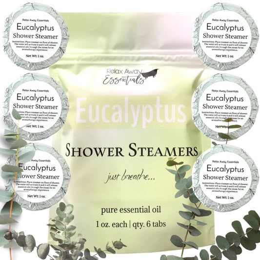 Eucalyptus Shower Steamers | 6 Pack | Individually Wrapped | Spa | Sinus Congestion | Relief| Essential Oils | Aromatherapy | handmade gift
