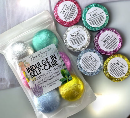 Indulge in Self Care Shower Steamers | Variety 6 Pack | Aromatherapy | Essential Oils | Spa | Christmas | Handmade gift | Natural | Vegan
