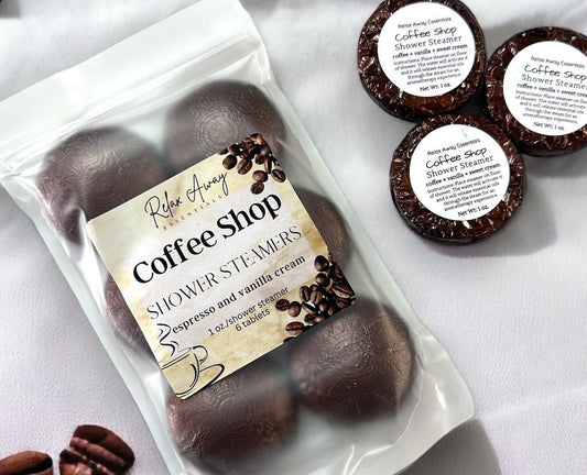 Coffee Shop Shower Steamers 6 Pack | Coffee | Coffee Lover | Spa Gift | Espresso | Essential Oil | Wake up | Aromatherapy | Handmade gift